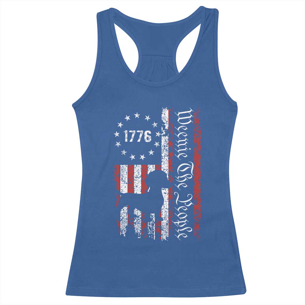 Funny 4th Of July Dachshund Lover Racerback Tank Top Weenie The People American Flag - Wonder Print Shop