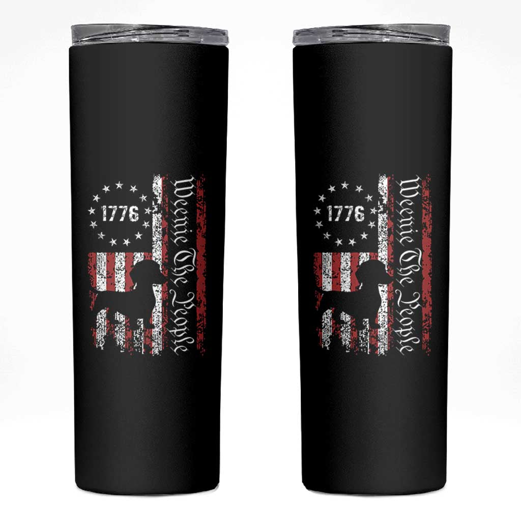 Funny 4th Of July Dachshund Lover Skinny Tumbler Weenie The People American Flag - Wonder Print Shop