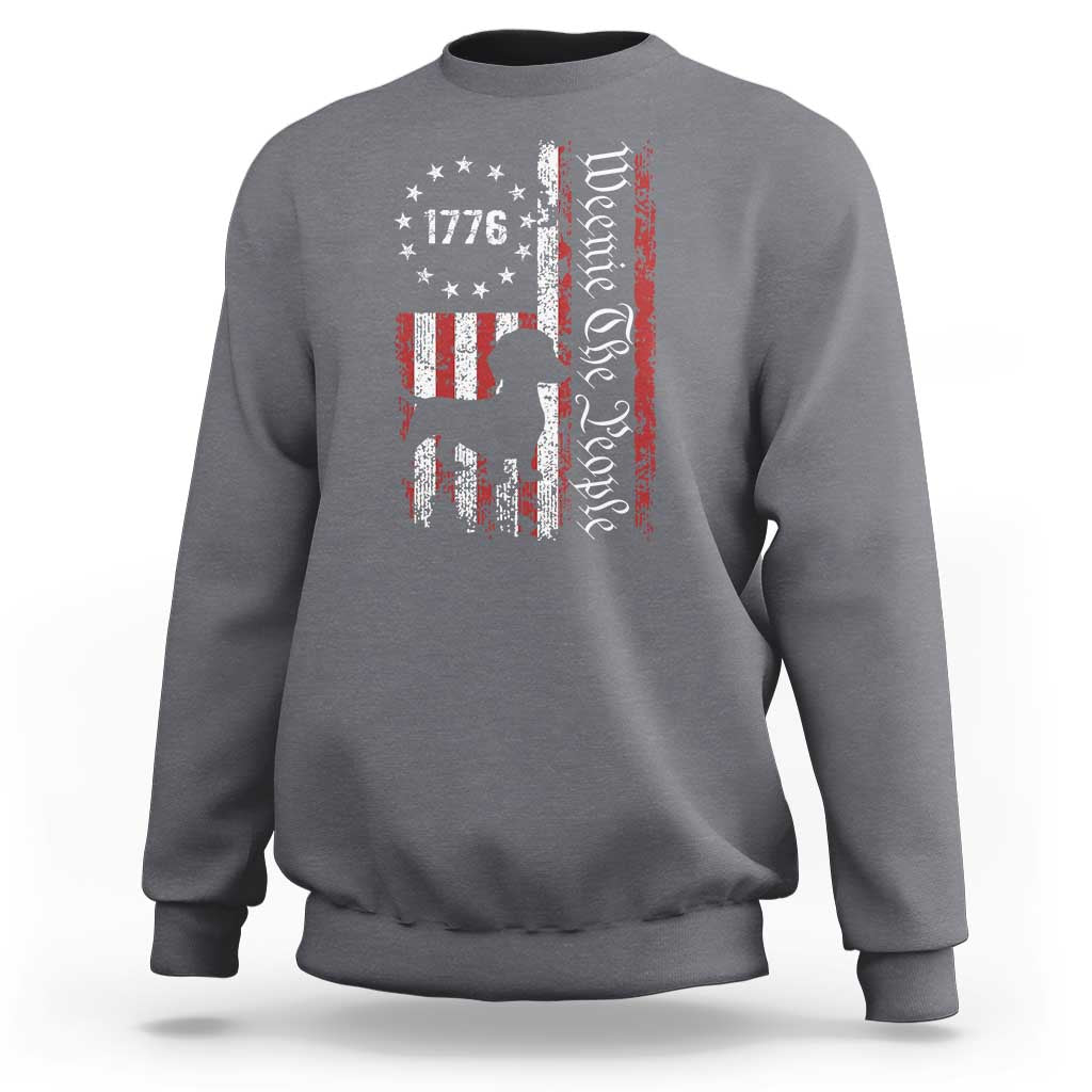 Funny 4th Of July Dachshund Lover Sweatshirt Weenie The People American Flag - Wonder Print Shop
