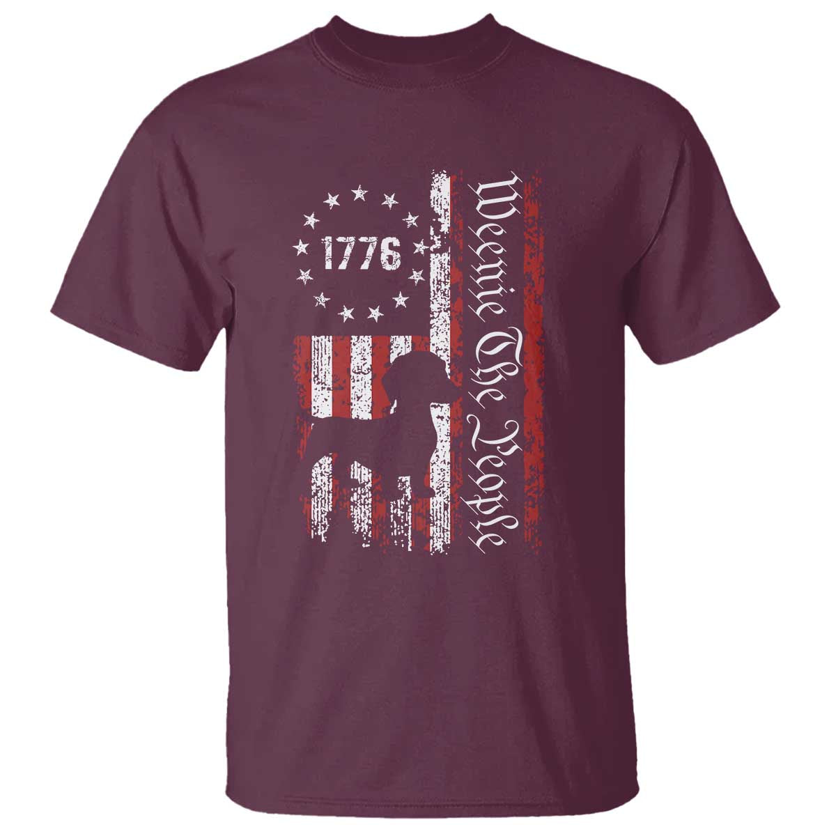 Funny 4th Of July Dachshund Lover T Shirt Weenie The People American Flag - Wonder Print Shop