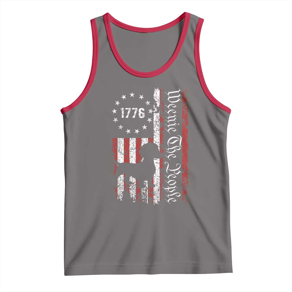 Funny 4th Of July Dachshund Lover Tank Top Weenie The People American Flag - Wonder Print Shop