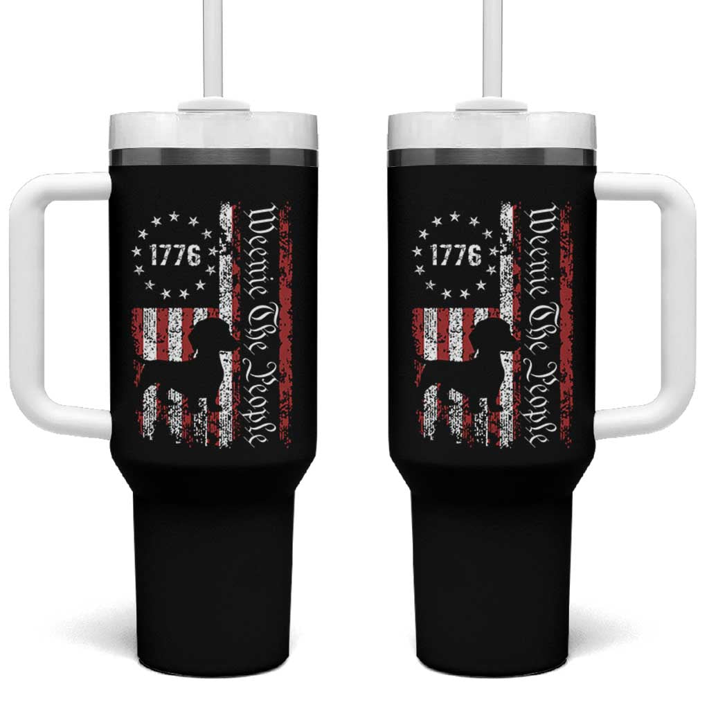 Funny 4th Of July Dachshund Lover Tumbler With Handle Weenie The People American Flag - Wonder Print Shop
