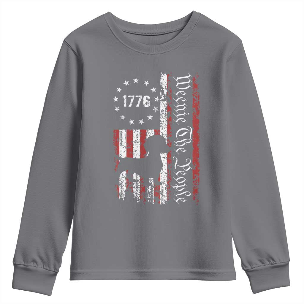 Funny 4th Of July Dachshund Lover Youth Sweatshirt Weenie The People American Flag - Wonder Print Shop