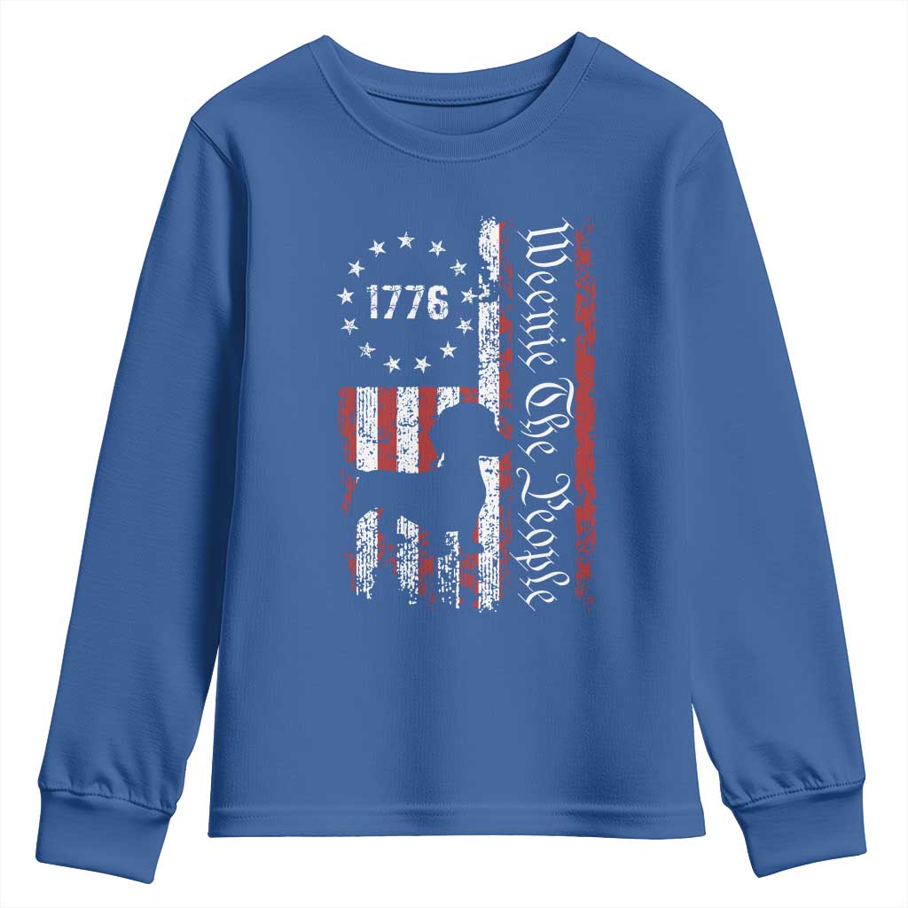 Funny 4th Of July Dachshund Lover Youth Sweatshirt Weenie The People American Flag - Wonder Print Shop