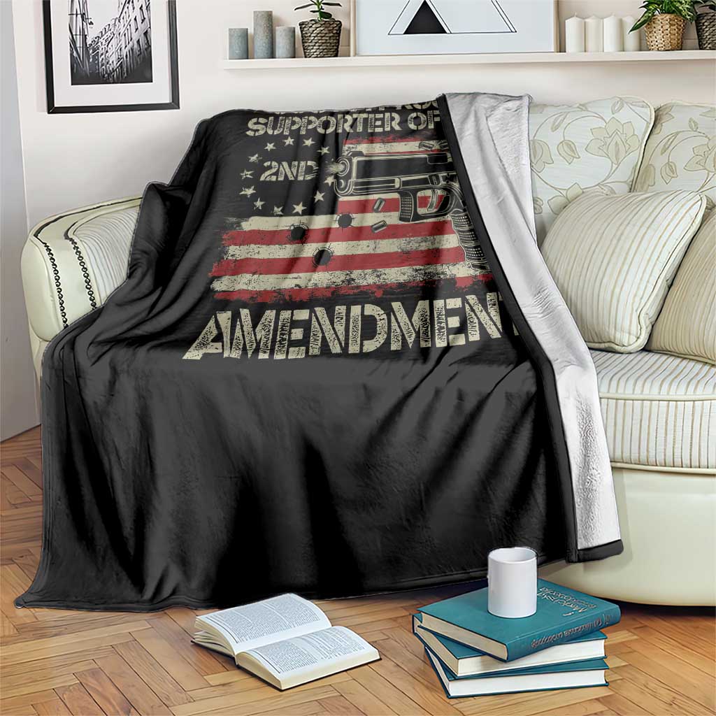 Just A Proud Supporter Of The 2nd Amendment Throw Blanket Gun Owner American Flag - Wonder Print Shop