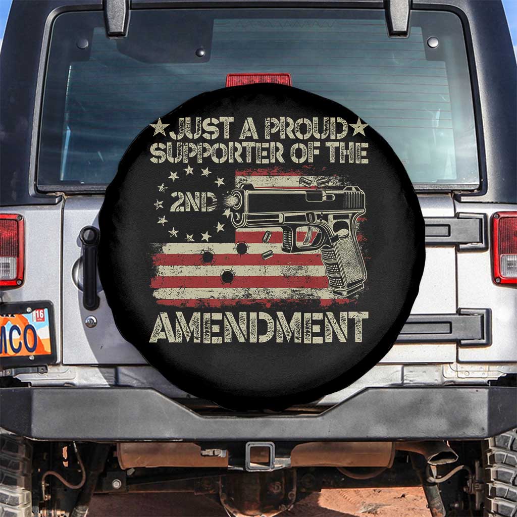Just A Proud Supporter Of The 2nd Amendment Spare Tire Cover Gun Owner American Flag - Wonder Print Shop