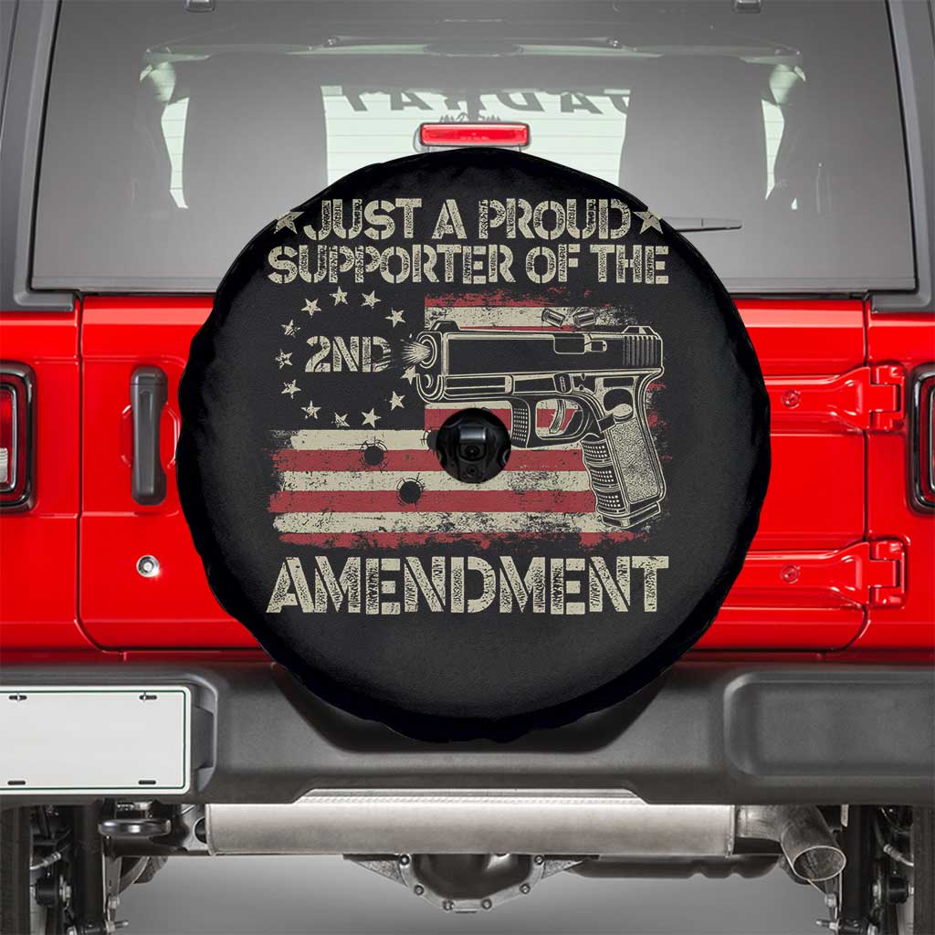 Just A Proud Supporter Of The 2nd Amendment Spare Tire Cover Gun Owner American Flag - Wonder Print Shop