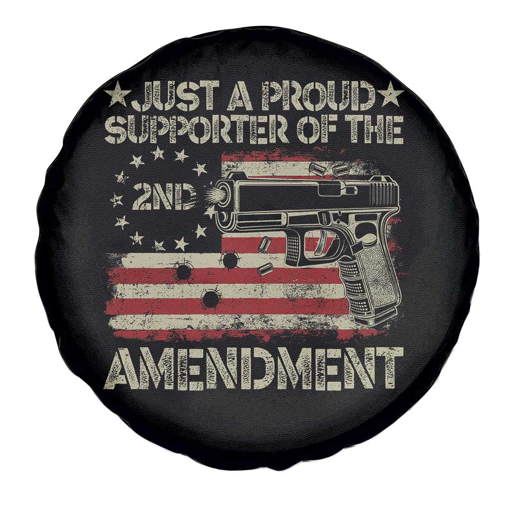 Just A Proud Supporter Of The 2nd Amendment Spare Tire Cover Gun Owner American Flag - Wonder Print Shop