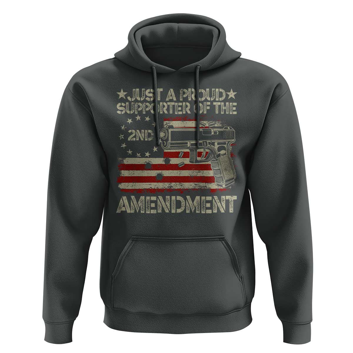 Just A Proud Supporter Of The 2nd Amendment Hoodie Gun Owner American Flag - Wonder Print Shop