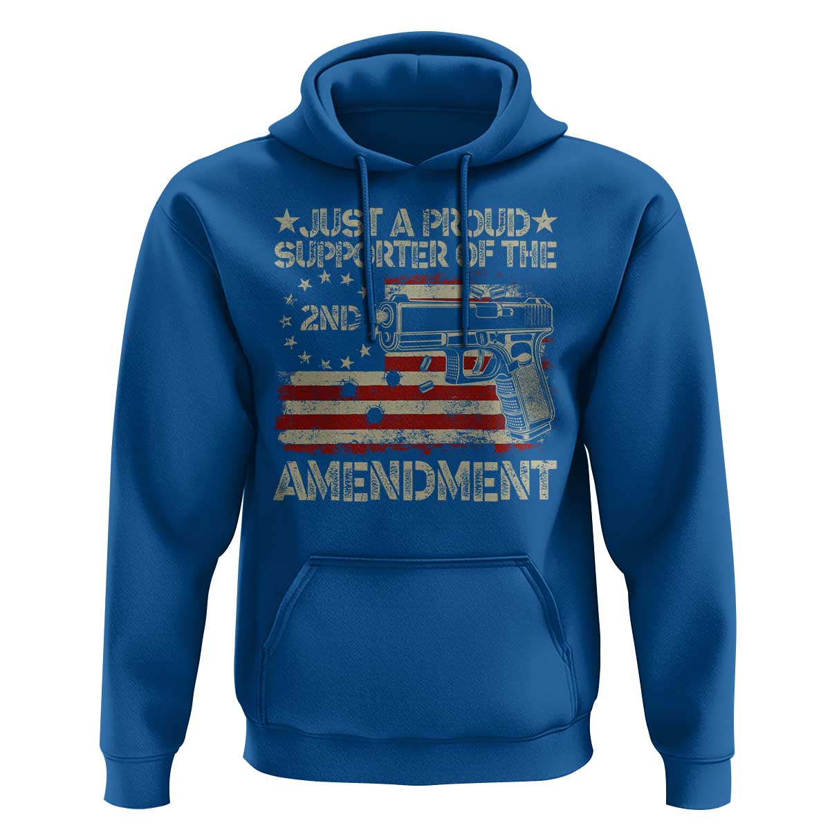 Just A Proud Supporter Of The 2nd Amendment Hoodie Gun Owner American Flag - Wonder Print Shop