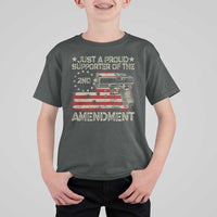 Just A Proud Supporter Of The 2nd Amendment T Shirt For Kid Gun Owner American Flag - Wonder Print Shop