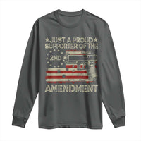 Just A Proud Supporter Of The 2nd Amendment Long Sleeve Shirt Gun Owner American Flag - Wonder Print Shop