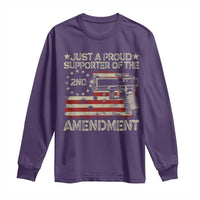 Just A Proud Supporter Of The 2nd Amendment Long Sleeve Shirt Gun Owner American Flag - Wonder Print Shop