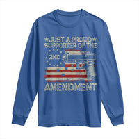 Just A Proud Supporter Of The 2nd Amendment Long Sleeve Shirt Gun Owner American Flag - Wonder Print Shop