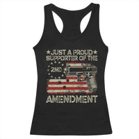 Just A Proud Supporter Of The 2nd Amendment Racerback Tank Top Gun Owner American Flag - Wonder Print Shop