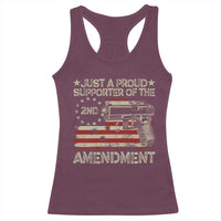 Just A Proud Supporter Of The 2nd Amendment Racerback Tank Top Gun Owner American Flag - Wonder Print Shop