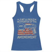 Just A Proud Supporter Of The 2nd Amendment Racerback Tank Top Gun Owner American Flag - Wonder Print Shop
