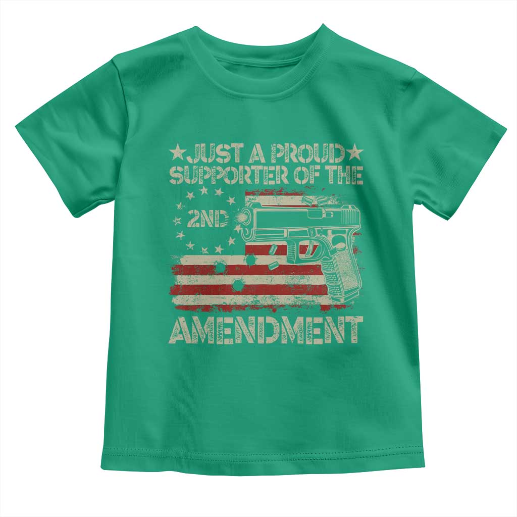 Just A Proud Supporter Of The 2nd Amendment Toddler T Shirt Gun Owner American Flag - Wonder Print Shop