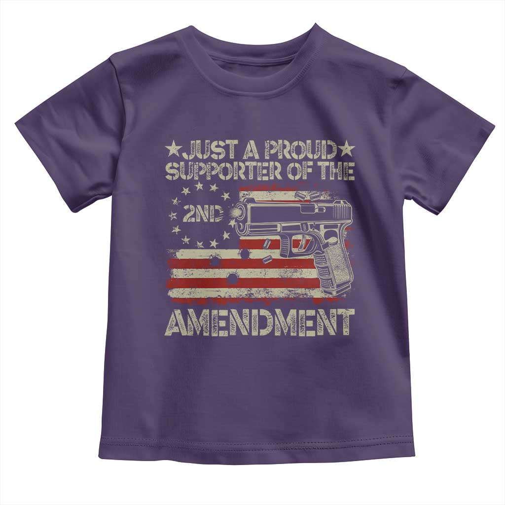 Just A Proud Supporter Of The 2nd Amendment Toddler T Shirt Gun Owner American Flag - Wonder Print Shop
