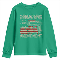 Just A Proud Supporter Of The 2nd Amendment Youth Sweatshirt Gun Owner American Flag - Wonder Print Shop