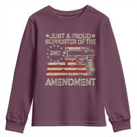 Just A Proud Supporter Of The 2nd Amendment Youth Sweatshirt Gun Owner American Flag - Wonder Print Shop