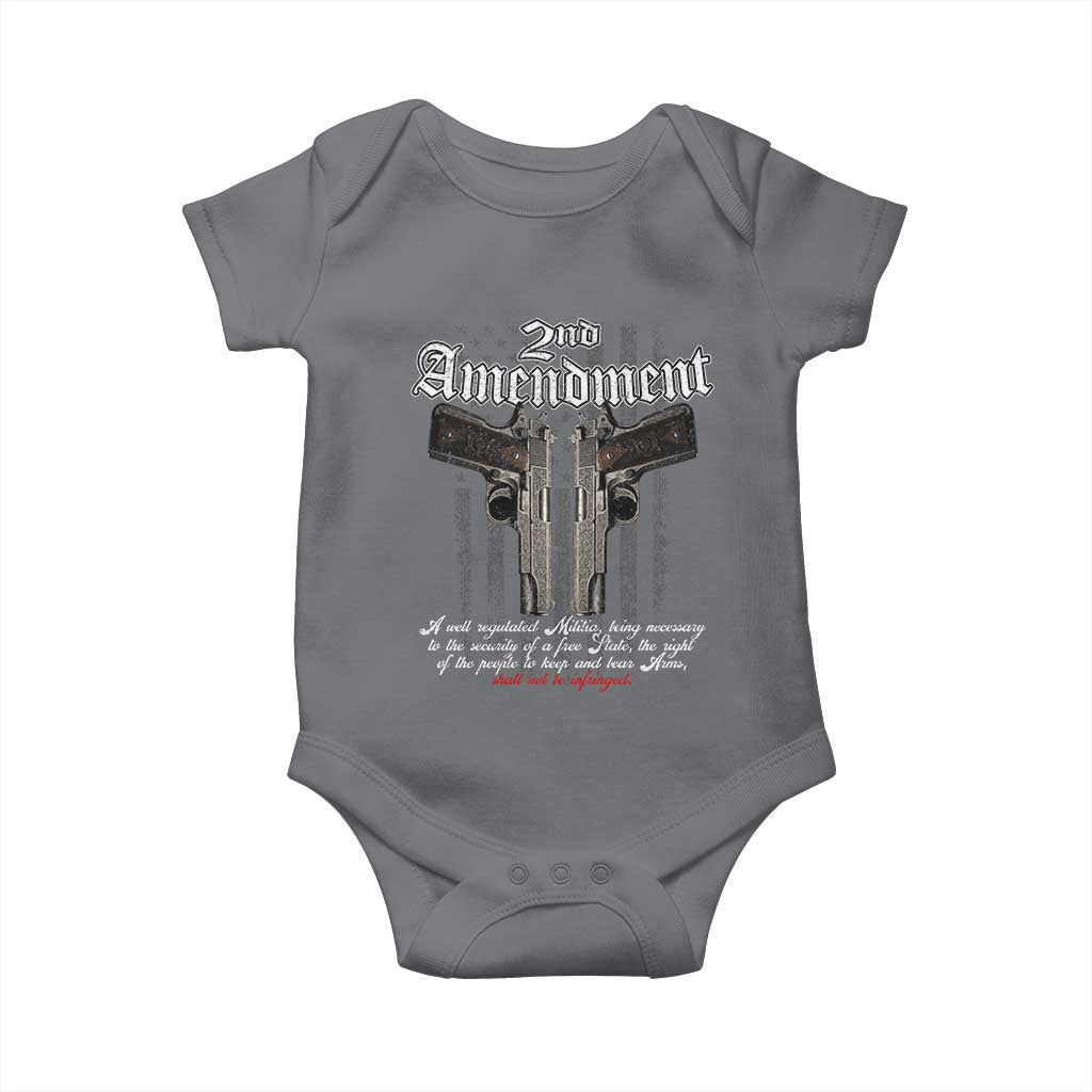 2nd Amendment Pro Gun Baby Onesie Gun Rights Shall Not Be Infringed Patriotic American Flag - Wonder Print Shop