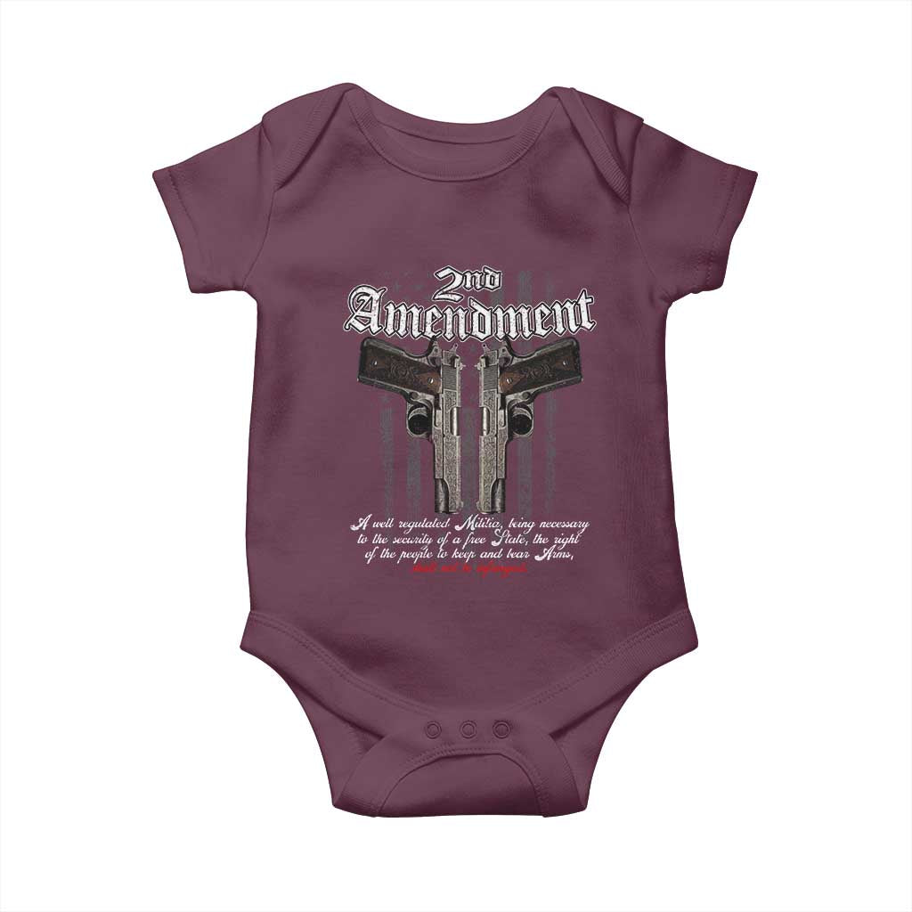 2nd Amendment Pro Gun Baby Onesie Gun Rights Shall Not Be Infringed Patriotic American Flag - Wonder Print Shop