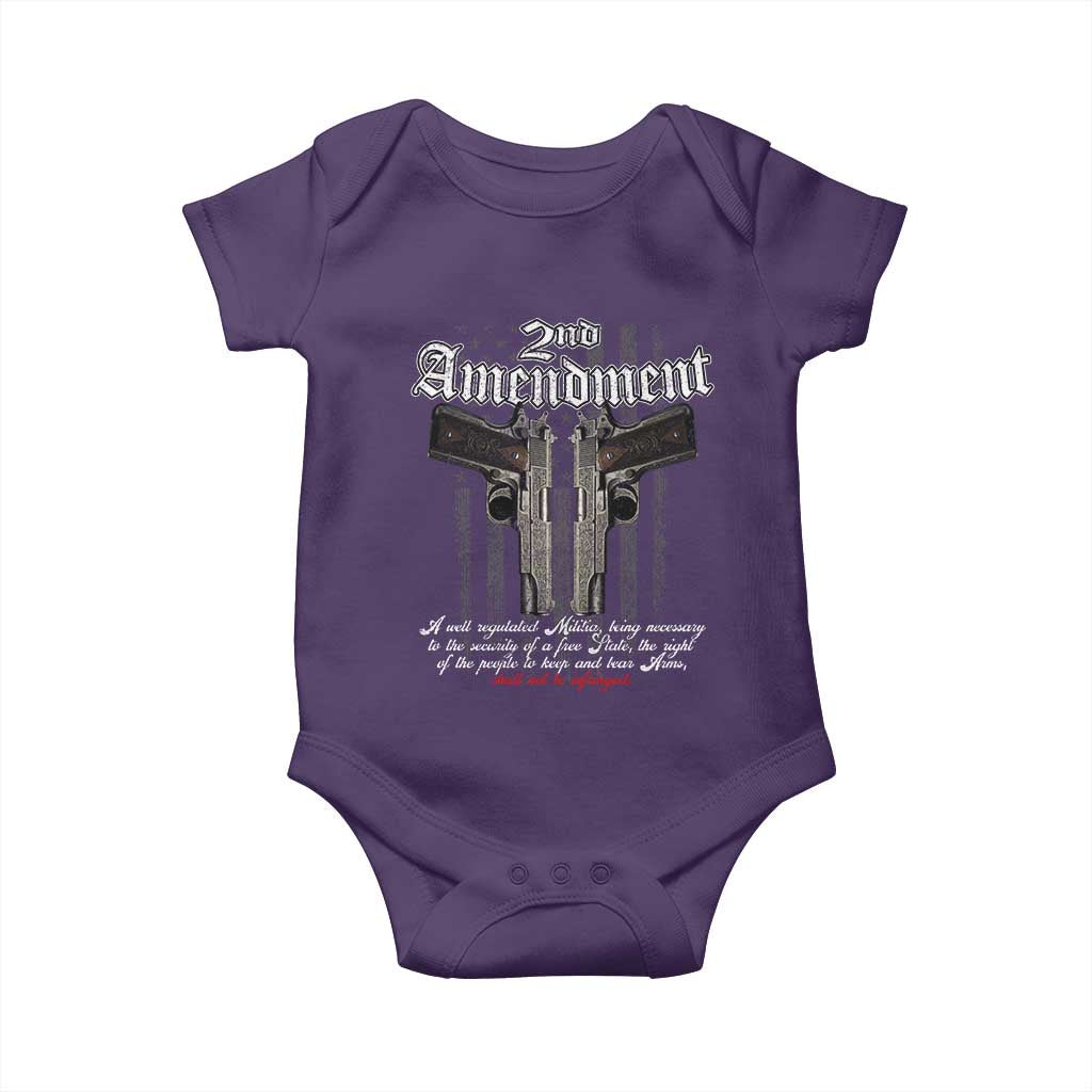 2nd Amendment Pro Gun Baby Onesie Gun Rights Shall Not Be Infringed Patriotic American Flag - Wonder Print Shop