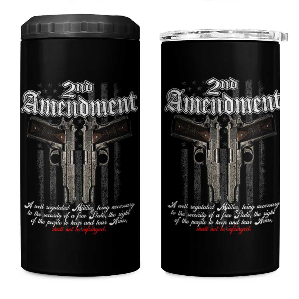 2nd Amendment Pro Gun 4 in 1 Can Cooler Tumbler Gun Rights Shall Not Be Infringed Patriotic American Flag - Wonder Print Shop
