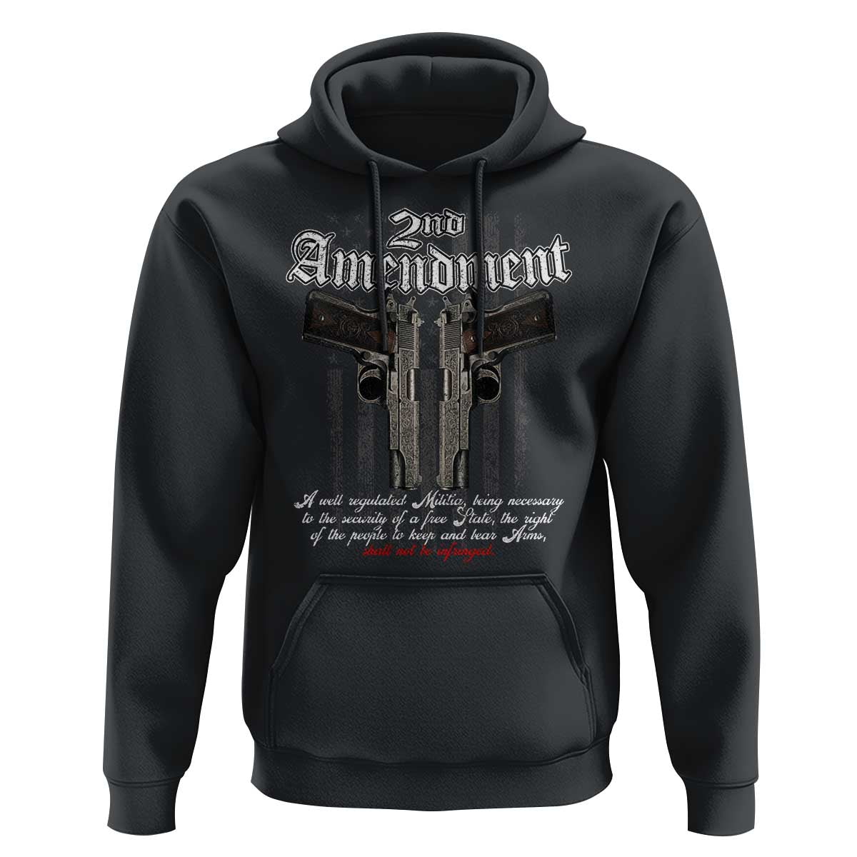 2nd Amendment Pro Gun Hoodie Gun Rights Shall Not Be Infringed Patriotic American Flag - Wonder Print Shop