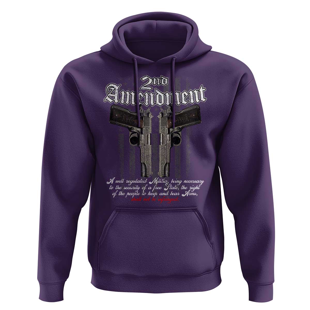 2nd Amendment Pro Gun Hoodie Gun Rights Shall Not Be Infringed Patriotic American Flag - Wonder Print Shop