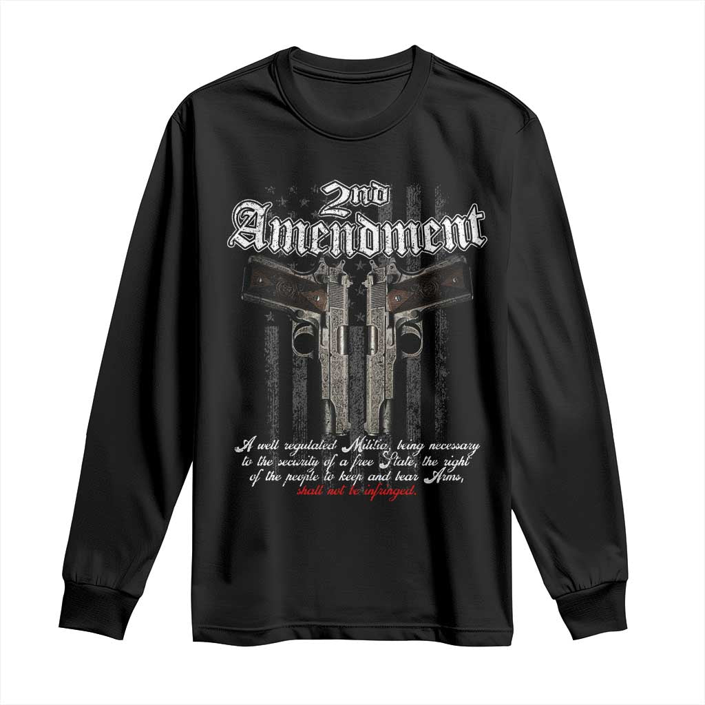 2nd Amendment Pro Gun Long Sleeve Shirt Gun Rights Shall Not Be Infringed Patriotic American Flag - Wonder Print Shop