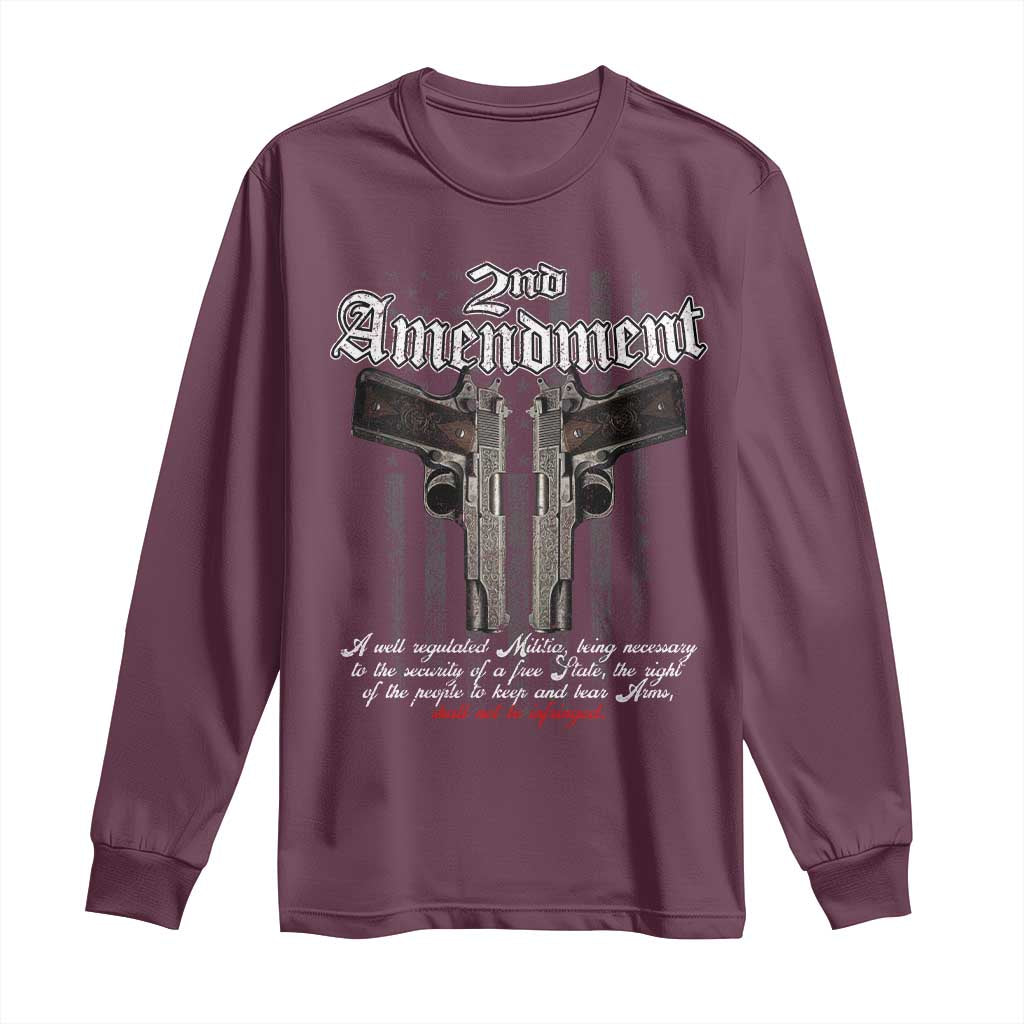 2nd Amendment Pro Gun Long Sleeve Shirt Gun Rights Shall Not Be Infringed Patriotic American Flag - Wonder Print Shop