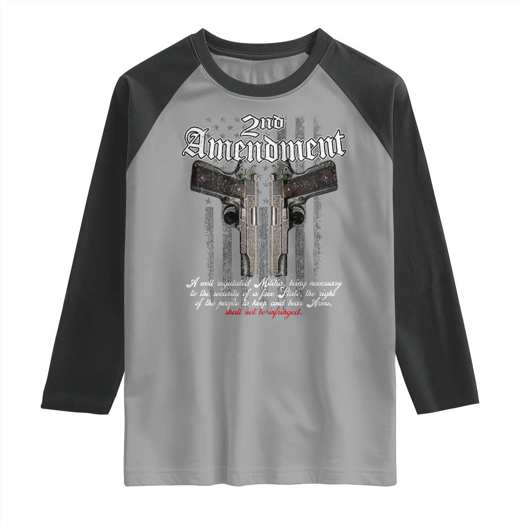 2nd Amendment Pro Gun Raglan Shirt Gun Rights Shall Not Be Infringed Patriotic American Flag - Wonder Print Shop