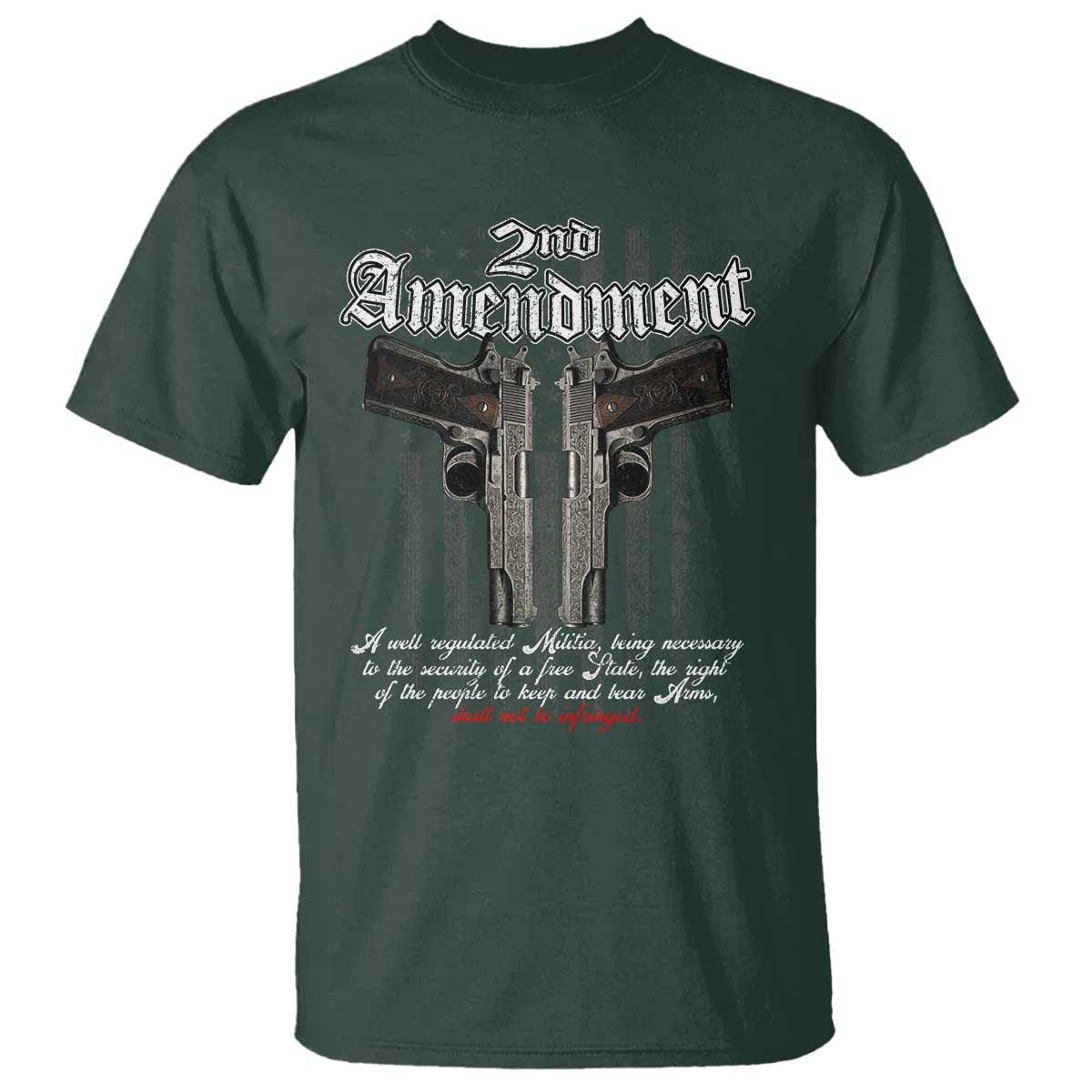 2nd Amendment Pro Gun T Shirt Gun Rights Shall Not Be Infringed Patriotic American Flag - Wonder Print Shop