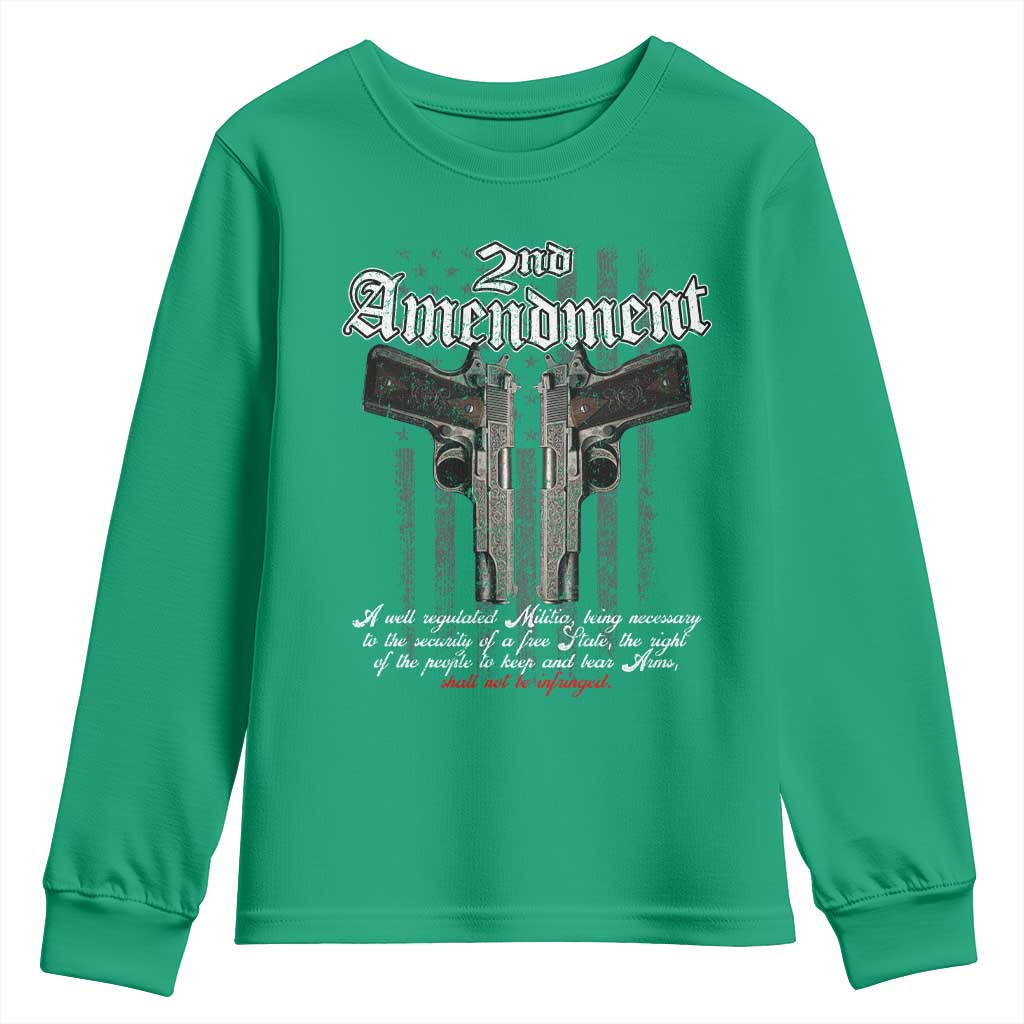 2nd Amendment Pro Gun Youth Sweatshirt Gun Rights Shall Not Be Infringed Patriotic American Flag - Wonder Print Shop