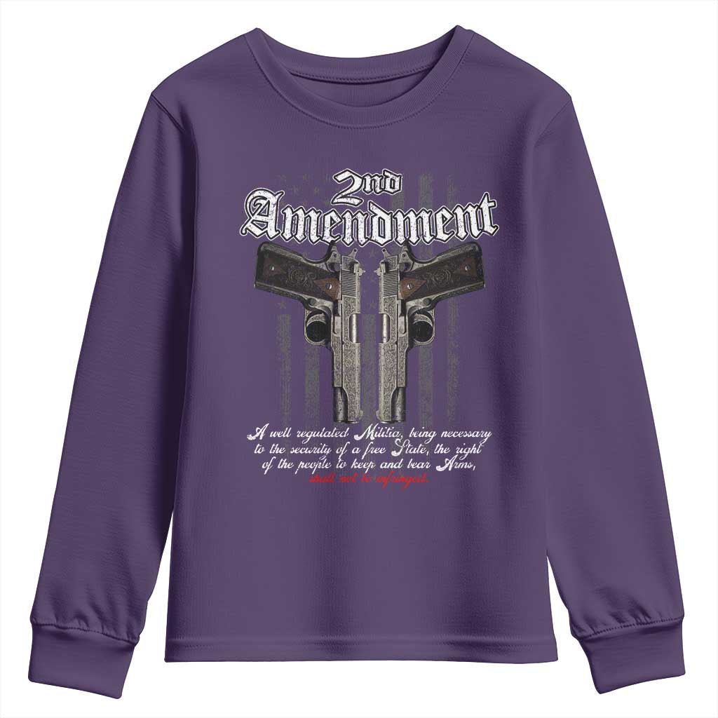 2nd Amendment Pro Gun Youth Sweatshirt Gun Rights Shall Not Be Infringed Patriotic American Flag - Wonder Print Shop