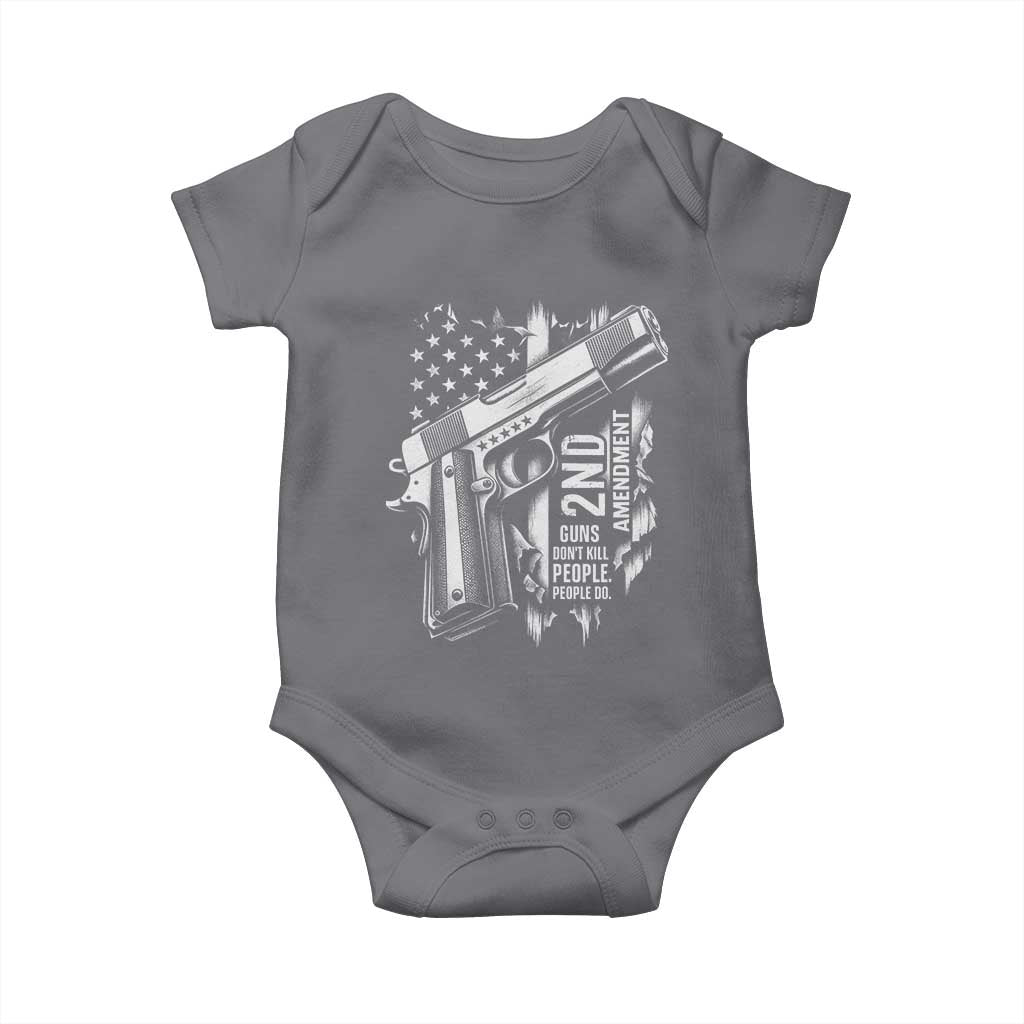 Guns Dont Kill People Do Baby Onesie 2nd Amendment American Flag - Wonder Print Shop
