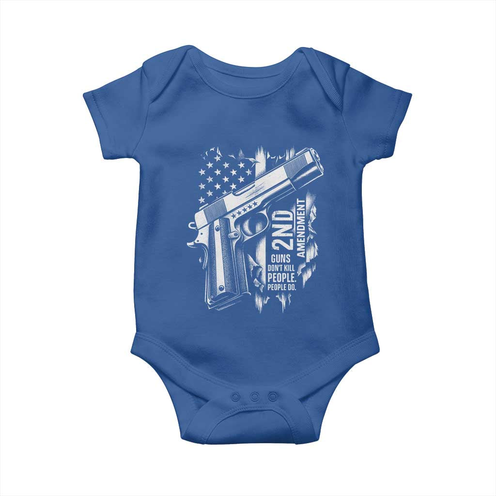 Guns Dont Kill People Do Baby Onesie 2nd Amendment American Flag - Wonder Print Shop