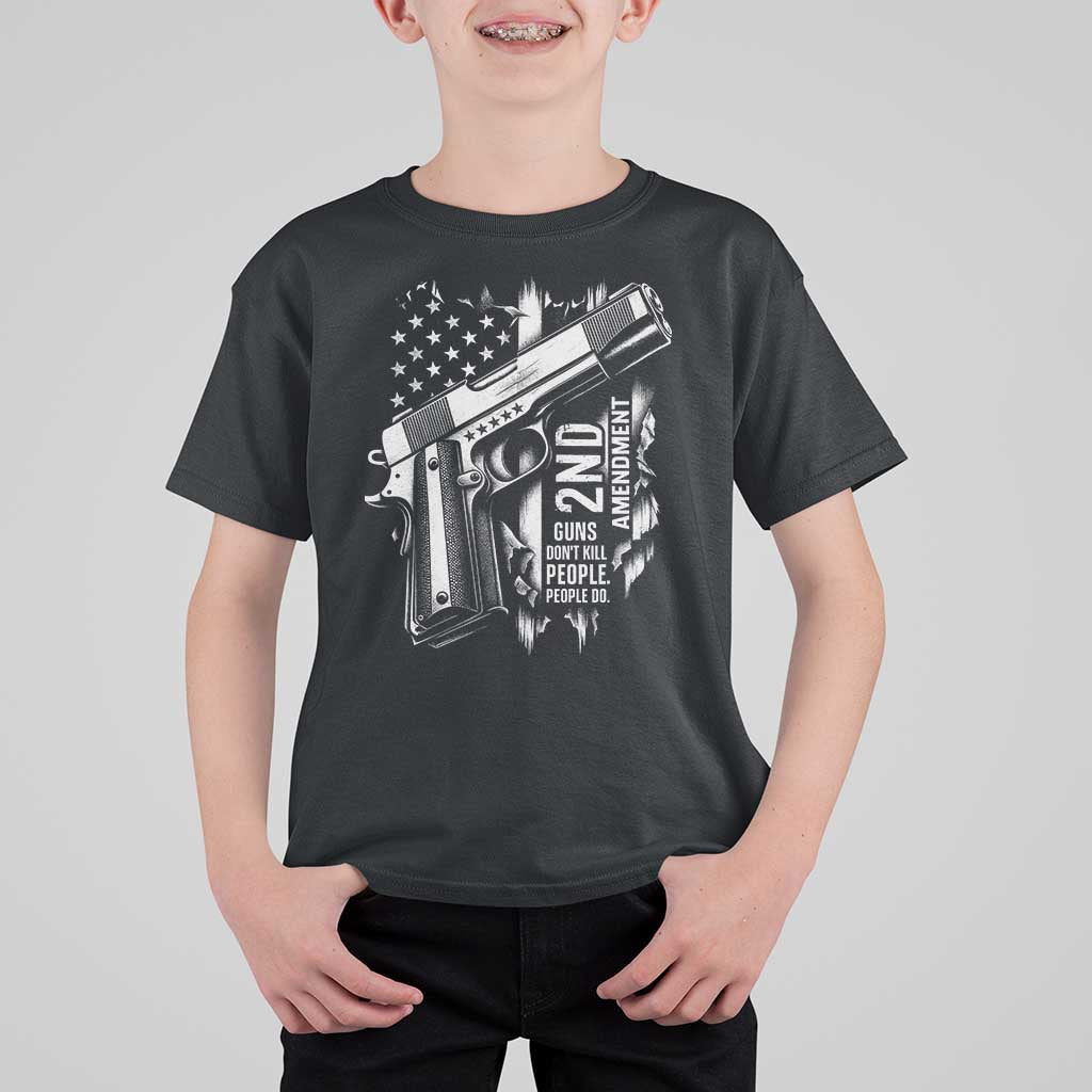 Guns Dont Kill People Do T Shirt For Kid 2nd Amendment American Flag - Wonder Print Shop