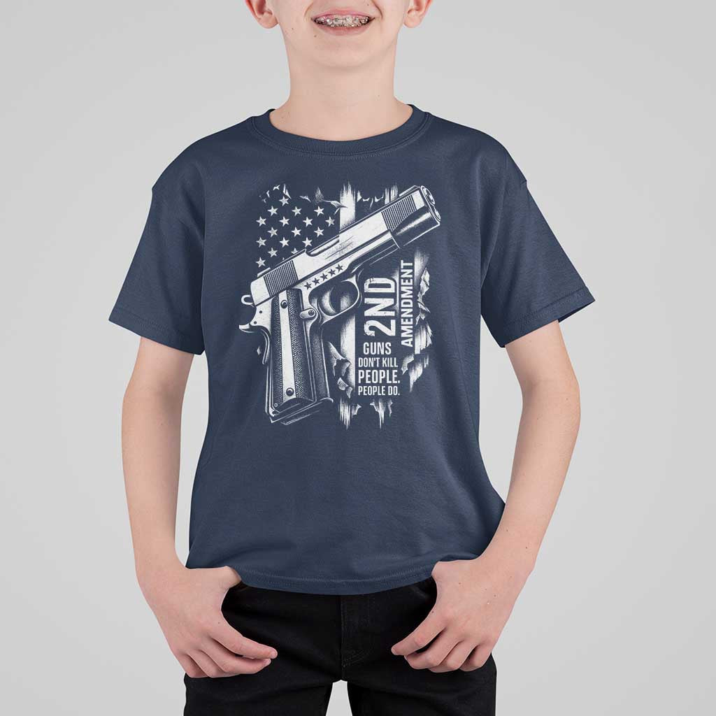 Guns Dont Kill People Do T Shirt For Kid 2nd Amendment American Flag - Wonder Print Shop