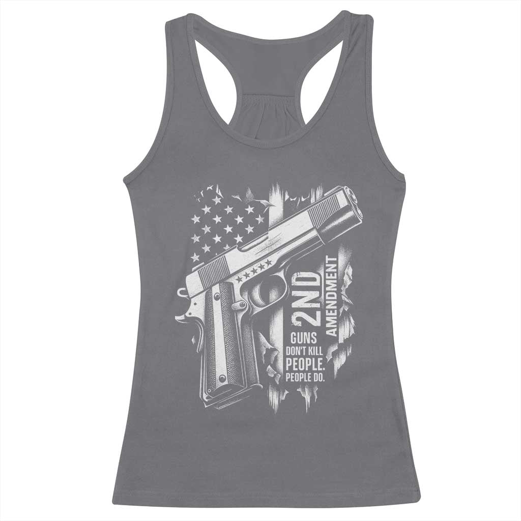 Guns Dont Kill People Do Racerback Tank Top 2nd Amendment American Flag - Wonder Print Shop