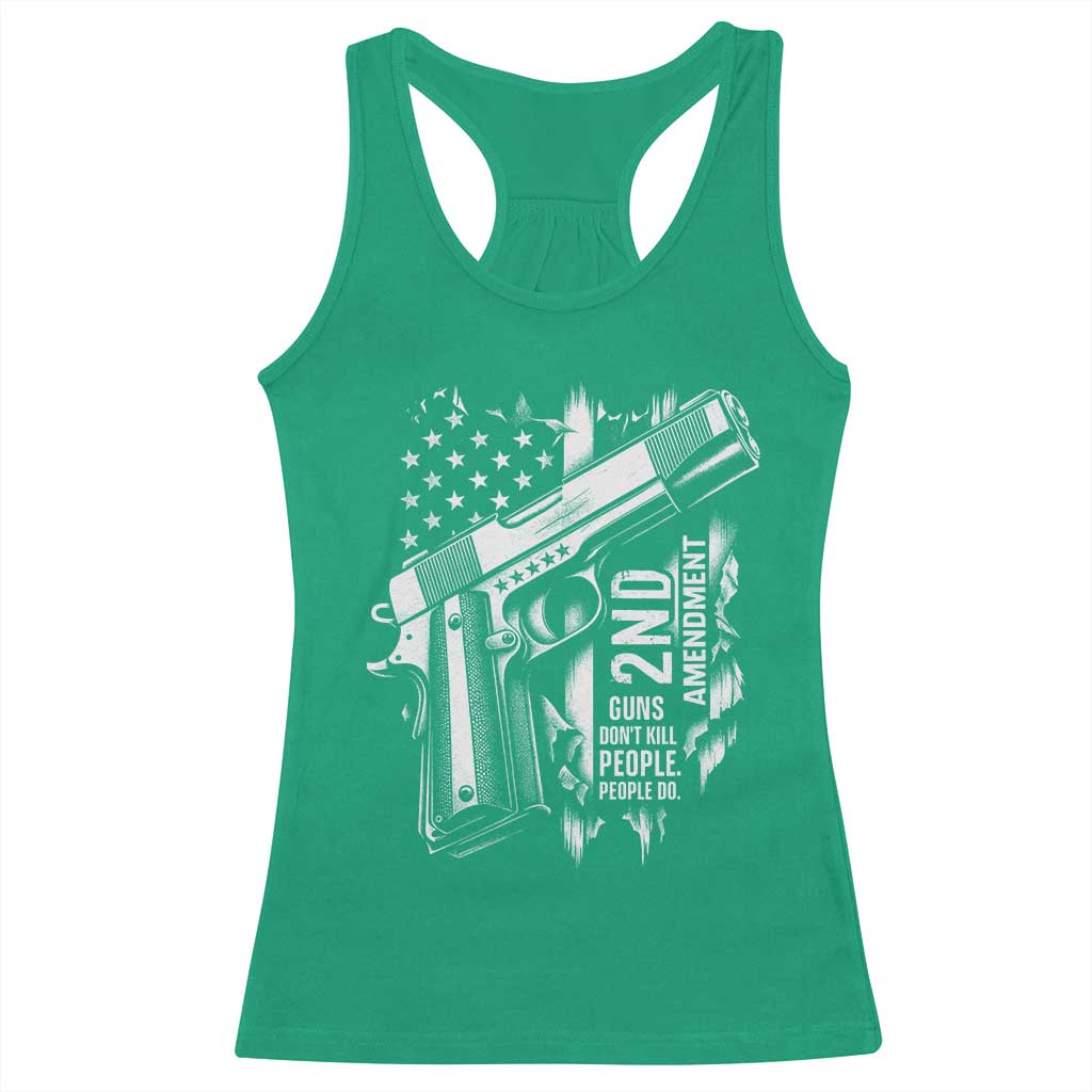 Guns Dont Kill People Do Racerback Tank Top 2nd Amendment American Flag - Wonder Print Shop