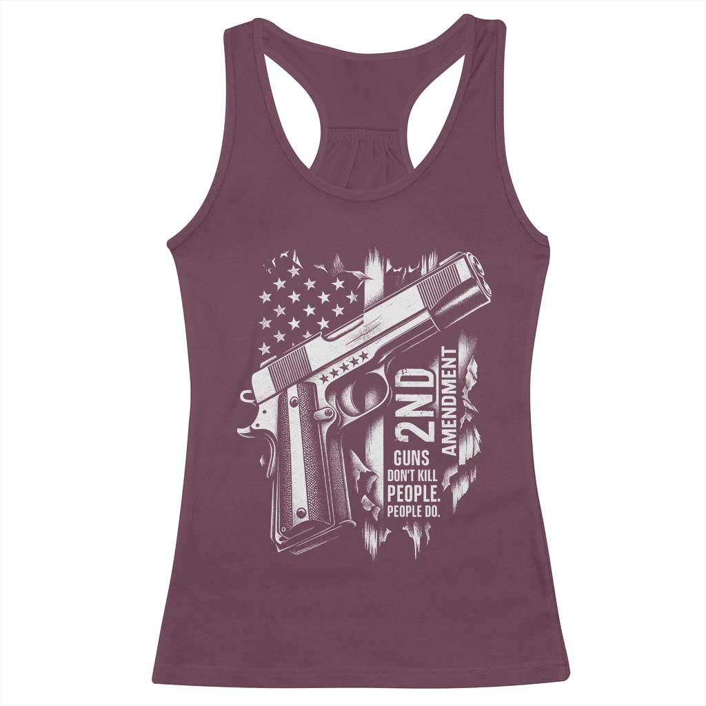 Guns Dont Kill People Do Racerback Tank Top 2nd Amendment American Flag - Wonder Print Shop