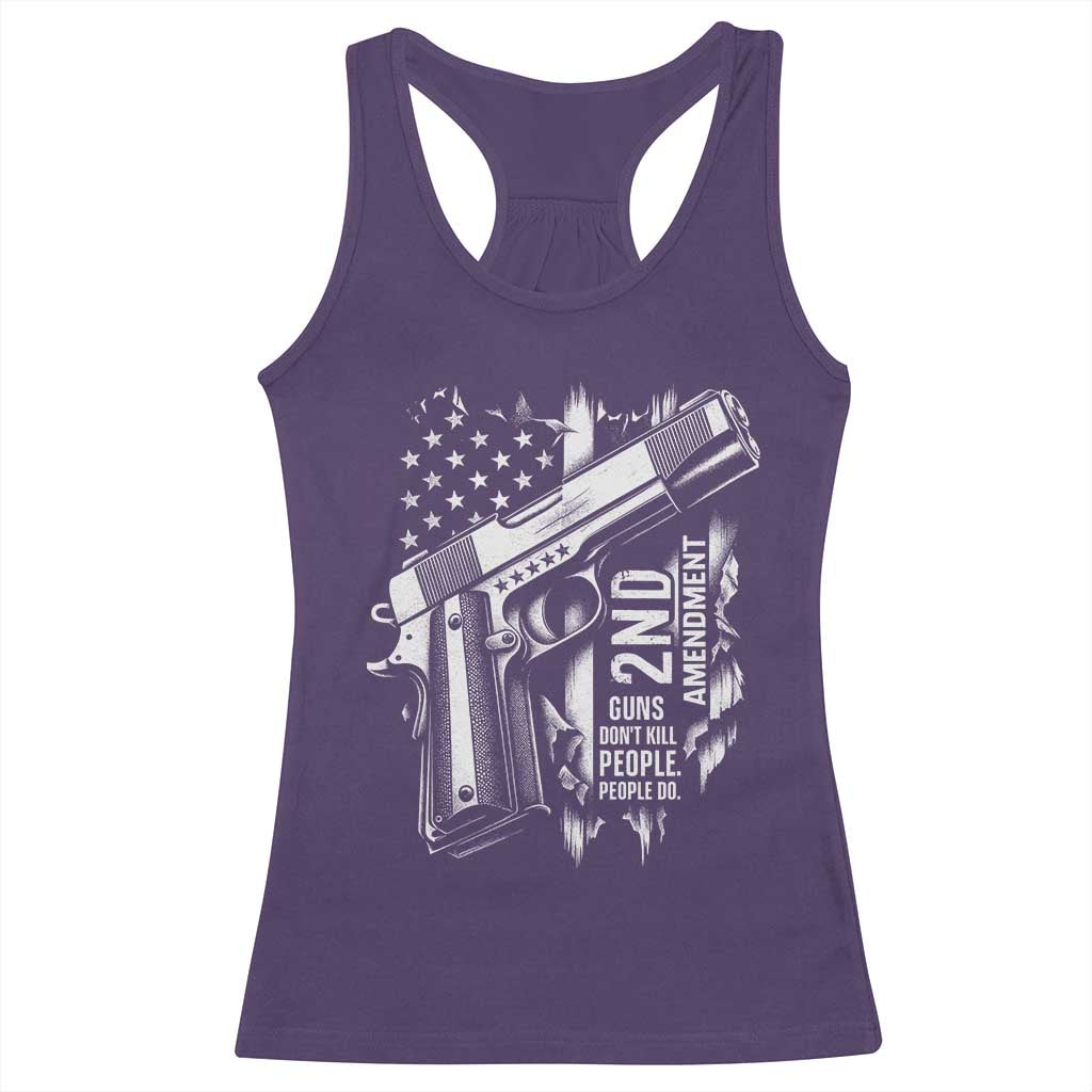 Guns Dont Kill People Do Racerback Tank Top 2nd Amendment American Flag - Wonder Print Shop