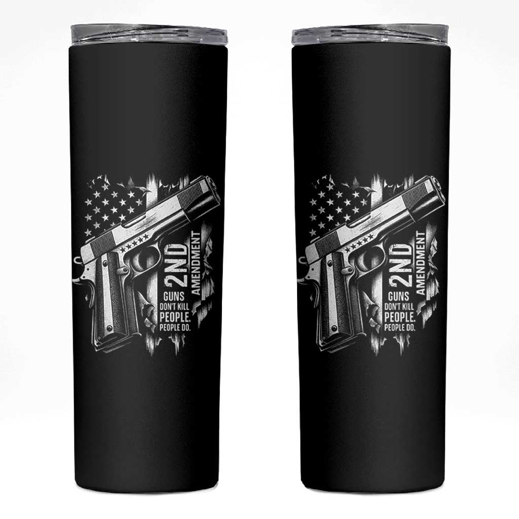 Guns Dont Kill People Do Skinny Tumbler 2nd Amendment American Flag - Wonder Print Shop