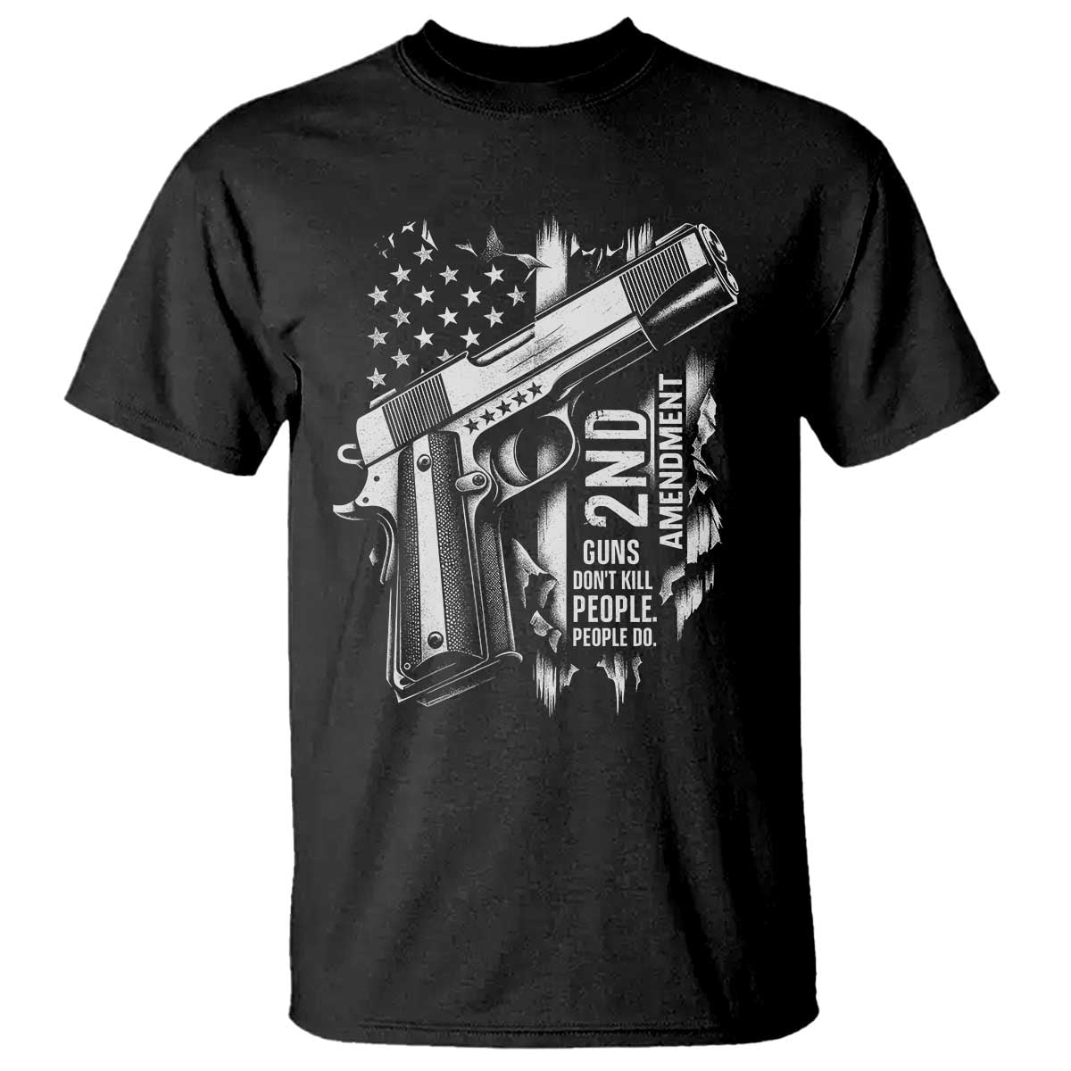 Guns Dont Kill People Do T Shirt 2nd Amendment American Flag - Wonder Print Shop