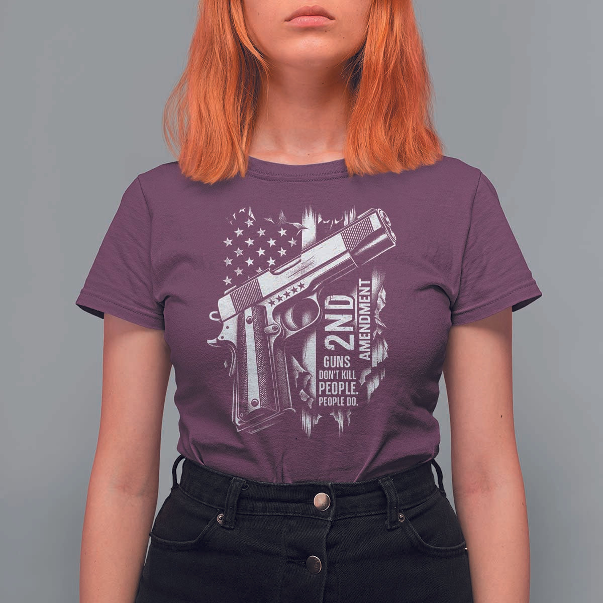 Guns Dont Kill People Do T Shirt For Women 2nd Amendment American Flag - Wonder Print Shop