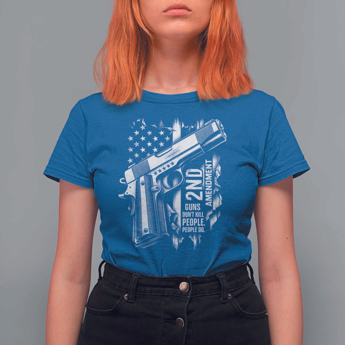 Guns Dont Kill People Do T Shirt For Women 2nd Amendment American Flag - Wonder Print Shop