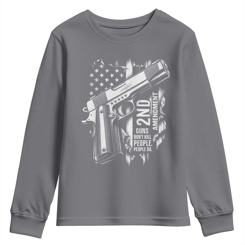 Guns Dont Kill People Do Youth Sweatshirt 2nd Amendment American Flag - Wonder Print Shop
